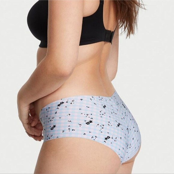 🔥SEXY ILLUSIONS VICTORIA'S SECRETNo-Show Cheeky Panty Blue Ditsy - Picture 3 of 3